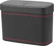 Leefasy Mini Car Trash Can Vehicle Garbage Bin Car Dustbin with Lid, Car Garbage Can for Auto Auto Storage Bin Desktop Automotive, Black
