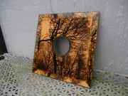 Beveled Bronze 6" Square Mirror W/Center Hole USA Crafts Home Deco Wall