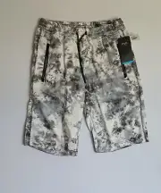 Split Men's Tech Fleece Comfort Shorts Multi Zipper Pocket Size M Tie Dye NWT