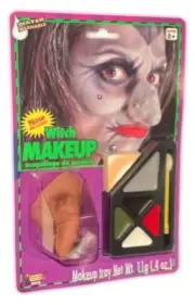 RUBBER WITCH NOSE + MAKEUP KIT Wart Ugly Pointy Wicked Wizard of OZ Costume Tip