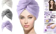 Larger Microfiber Hair Towel Wrap for Women, Purple, 30" X 10.2"