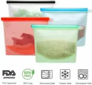 Silicone Food Storage Containers Reusable Bags Zip Lock Pouch Fresh Sealer Au