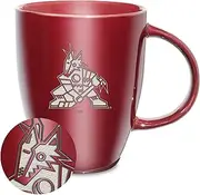 Rico Industries NHL Hockey Arizona Coyotes Maroon Electroplated 18oz Laser Engraved Ceramic Lustre Mug