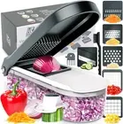 Vegetable Chopper, 6-In-1 Mini Chopper, Mandolin Slicer with Finger Guard, Cl...