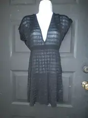NWT NEW White House Black Market TOP MEDIUM BLACK SILVER SPARKLES