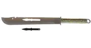 Japanese Machete 48cm Steel Blade Cutout Mini Knife Paracord Handle Nylon Sheath