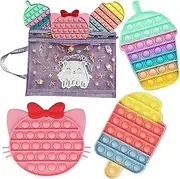 Push Pop Bubble Sensory Fidget Toy Hello It Kitty Cat Popsicle Boba Tea Fidgets Poppits Packs Special Needs Toys Fidget Poppers Pack Stress Relief Toys Autism Toys Figitsss Pack for Girls Popers Toys