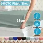 2000TC Luxury Soft Deep Bed Fitted Sheet Set Single Double Queen King Size Hotel