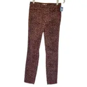 NEW Ann Taylor Loft High Waist Skinny Size 2 Leopard Print Corduory Pant