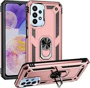 [TiHen] Compatible for Case Samsung Galaxy A23 5G, Magnetic Ring Holder 360°Full Body Protective Silicone Personalised Tough Armor Phone Case with Screen Protector-Rose Gold