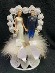 Marine Army Navy Officer Wedding Cake TOPPER Groom Top. Dress blue Milatary Hero