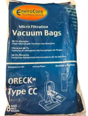New EnviorCare Technologies Micro Filtration Vacuum Bags - 8 bags Type CC