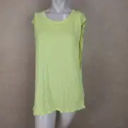 Free People New Womens The It Muscle Tank Top Neon Yellow Size M __ NWT B9C1