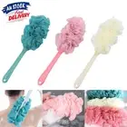3PCS Long Handle Bath Brush Mesh Sponge Back Scrubber Body Puff Shower Loofah AU