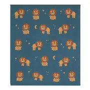 Living Textiles Whimsical 85cm Cotton Baby Blanket Pram Comforter Lion/Navy