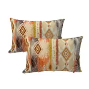 2pc Cloud Linen Henric Cotton/Feather 60cm Embroidered Cushion Rectangle Pillow