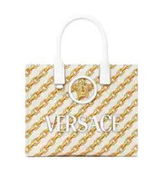 Versace Logo-Printed Top Handle Bag One size White