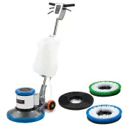 AUCH 17" Commercial Orbital Scrubber & Polisher, Hard Floor Buffer, Carpet Cleaner, 12L Solution Tank, 2 Brushes