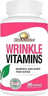 Wrinkle Vitamins Skin Supplement with Collagen, Resveratrol, Aloe Vera, Grape Seed and More 30 Count