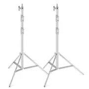 290 cm Tripod Heavy-Duty Foldable Light Stand with Wheels for Photo Studio (2...