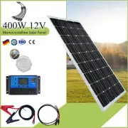 12V 400W Solar Panel Kit Mono Fixed Caravan Camping Power Bank Battery Charging
