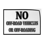 Horizontal Vinyl Stickers No Off-Road Vehicles Or Off-Roading Campground