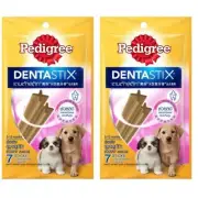 X2 Dentastix Puppy Chew Reduce Pedigree Small Medium Dogs 3-12 M. Dental Treats