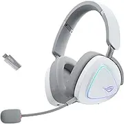 ASUS ROG Delta II Wireless Gaming Headset (BT, ROG SpeedNova 2.4GHz, 3.5mm, 50mm Titanium-Plated Drivers, 10mm Super-Wideband Mic, 110HR, DualFlow Audio, for PC, Switch, PS5, Xbox)- Moonlight White