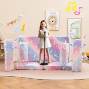 Costway10 Pieces Modular Toddler Sectional Sofa Glow in the Dark-Colourful