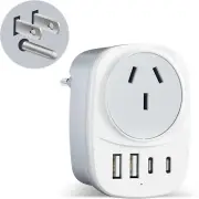 US Travel Adapter, AU to USA Universal Travel Plug with 2 USB C Ports and 2 USB