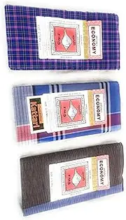 [Cotton Colors] SANGU MARK Men's Cotton Lungies - Pack of 3 (Multicolour, Free Size)_ATBA14, Multicolour, Cotton