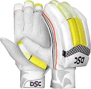 DSC Intense Valor Batting Gloves, Boys-RH (White-Turquoise) | Material: PVC | Multi Flex Points Construction | Low-Density Foam Finger Rolls | Airflow Gusset | Optimum Ventilation