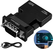 Kasoud HDMI to VGA Adapter - VGA to HDMI Converter, 8K Support for Monitor, TV, Computer, Laptop, Pc, Projector (Black)