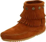 Minnetonka Women's Double-Fringe Side-Zip Boot