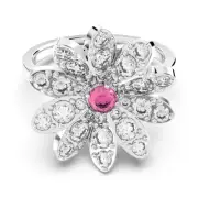 Swarovski Eternal Flower ring Flower, Pink, Mixed metal finish 58/ 8 USA