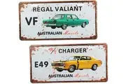 Handy Hardware [4PCE] Vintage Aussie Muscle Car Plate Signs Chrysler 15cm x 30cm