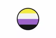 Patch badge print iron on glue flag roundel circle non binary