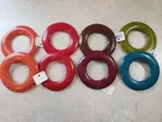 Set of 8 Crate & Barrel Resin Hoop Napkin Rings, New w/ Tags, Autumn Colors