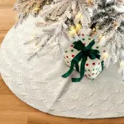 S-DEAL Knitted Christmas Tree Skirt, White 32 Inches Thick Rustic Tree Skirt