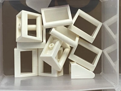 LEGO Parts - White Tile Modified 1 x 2 with Bar Handle - No 2432 - QTY 10
