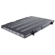 StarTech.com 1U 4-Post 19.5 to 38in Adjustable Mounting Depth Vented Rack Mount Shelf - Heavy Duty Fixed Rack Shelf - 330lbs / 150kg - 27.5in Deep -