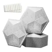 12 Pack Self-adhesive Sound Proof Foam Panels,14"X13"X 0.4" 3D-large Grey