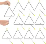10 Pcs triangle instrument Musical Triangle Steel Percussion Instrument with Striker Rhythm Hand Percussion for Kids Adults(6 Inch)