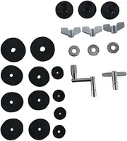 Vaguelly 1 Set Drum Kit Accessories Drum Felt Washer Pad Portable Gesture Drum Kit Felt Pad Cymbal Felt Pads Truck Shift Knob Drumstick Instruments Drum Mute Hat Accessories Key Black Metal