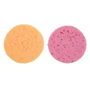 2 x Sponge puff round makeup removal cleansing face E3M16054