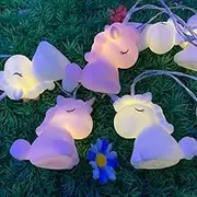 Hoolight Unicorn String Lights 10led 6.8ft Unicorn Fairy Lights Children's Room Decoration Super Fun Indoor Battery Powered String Lights(Pink/White)