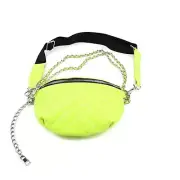 Steve Madden Convertible Chrome Patent Belt Bag Crossbody - Bright Yellow
