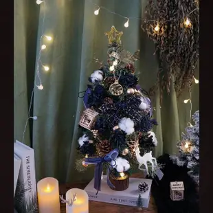 【KIRA與花花藝】PE法式質感聖誕樹/大-星空黑/桌上聖誕樹(永生花裝飾/聖誕禮物/聖誕節/交換禮物/聖誕樹)