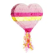 Pink Pull String Heart Pinata for Girls Birthday Party, Small, 16 x 13 x 3 In