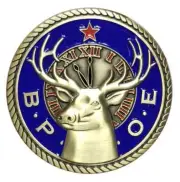 Elks Lodge Medallion for Box Cremation Urn/Flag Case - 2 Inch Diameter